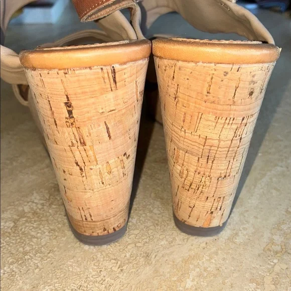 CORSO COMO Tan Wedge Sandals, leather & cork, slingback. 8.5M - Picture 8 of 15